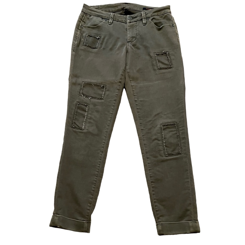 JAG Jeans Olive Green Low Slim Ankle Jean with Patch Detail 4